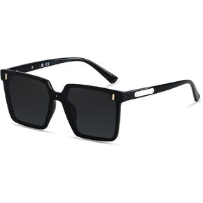 LYZOIT Modern Oversized Square Sunglasses Women Men Retro Womens Rimless Big Sun Glasses UV Protection
