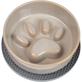 Slow Feeder Dog Bowls,Ceramic Bowl for Cats and Dogs,Dog Bowls,with Non-Slip Silicone Mat,pet Bowl for Small Dogs and Cats,Slow Down Eating,6.2 inches Blue pet Bowl