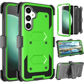 Takfox Galaxy S23 FE 5G Case, for Samsung S23 FE 5G 2023 Case, Built-in Screen Protector Kickstand Belt Clip Holster Full-Body Military Grade Dual Layer Protective Shockproof Rugged Cover, Blue