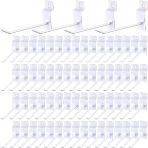 100 حزمة من خطافات Slatwall ملحقات Slatwall خطاطيف تعليق على الحائط وخطاطيف لوحية وشماعات Pegboard Gridwall هوك عرض هوك لتنظيم مرآب البيع بالتجزئة، أبيض (9.8 بوصة)