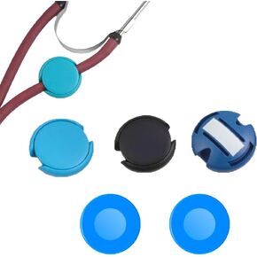 5 Pack Stethoscope Name Tag Charm with Stethoscope Head Cover Protector Writable Blank Badge for Nurse Doctor Personalized Decoration Monogram Title Customized DIY Steth ID Tags Label