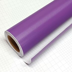 3D Purple Carbon Fiber Film Twill Weave Vinyl Sheet Roll Wrap DIY Decals (12" X 60" / 1FT X 5FT)