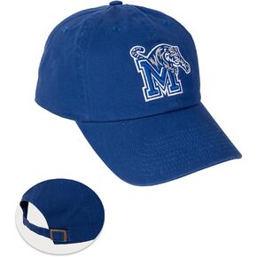 Desert Cactus University of Memphis Baseball Hat Tigers UM Brimmed Embroirderd Cap Adjustable Cloth Strap Adult (Style A) Blue