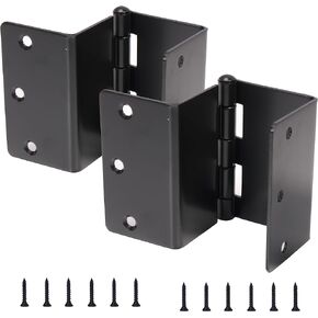 2-Pack Heavy Duty Expandable Door Hinges 3.5 inch Offset Hinges SPCC Black Matte Finish Thickned 1/4'' Radius Corner with 12 Screws, for Doors Interior Swing Out Hinge with Holes Handicap Door Hinge