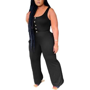 Womens Summer Tank Jumpsuits Rompers Casual Sleeveless One Piece Jumpers Overalls with Belt