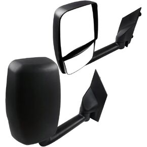 SCITOO Towing Mirrors Textured Black Housing Replace Mirror Parts with Manual Operated Manual Folding Function Compatible for fit 2003-2011 for Chevy Express for GMC Savana, Comes with Pair Mirrors