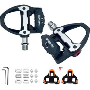 Road Bike Clip Pedals, Clipless Road Cycling Pedals with Cleat Compatible with SPD-SL