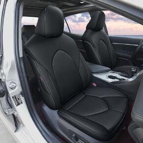 AOMSAZTO Car Seat Cover for Toyota Camry (Hybrid LE Hybrid SE) 2018-2024 Full Set Camry Seat Protector Leather Black