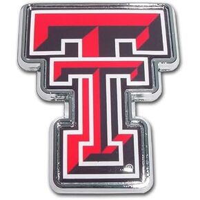 Texas Tech University Red Raiders Color TT Chrome Plated Premium Metal NCAA College Car Truck Motorcycle Emblem