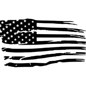 Cartat2s Distressed American Flag Grunge Look Patriotic Car Truck Vinyl Decal 11 X 6.6 inches Glossy Black Hood Wall Window Toolbox Bumper Sticker