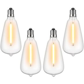 GLUROO G40 LED Replacement Light Bulbs, 1W Shatterproof Globe Bulbs for Outdoor String Lights Dimmable Eidison Bulb fits E12 Screw Base, Equvalent to 5 Watt Incandescent Bulbs, Warm White 25 Pack