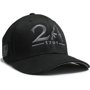 2nd Amendment 1791 AR-15 Style Flexfit Embroidered Black/Gray Hat Cap