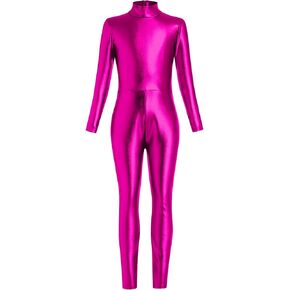 IBAKOM Girl Metallic Unitard Sleeveless Toddler Gymnastics Leotards One Piece Tank Top Alien Acrobat Kids Wet Look Bodysuit