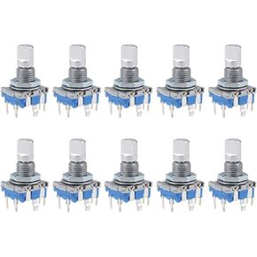 uxcell 360 Degree Rotary Encoder Code Switch Digital Potentiometer 5 Pins 8mm D-Shaft 10pcs