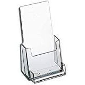 SourceOne 4" Wide Tri-Fold Brochure and Business Card Holder for 4" Wide Tri-Fold Booklets - Clear Acrylic Countertop Organizer