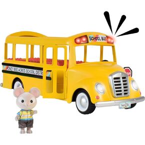Sunshine School Bus Vehicle with Lights, Sounds and Miniature Doll Figure, 2 Pieces, Ages 3+