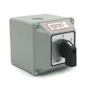 25A Rotary Changeover Switch with Exterior Box, 3 Position 3 Phase 12 Terminals, 2-Way 3NO 3NC Universal Selector Switch 25/D303.3D