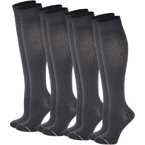 Dr. Motion Compression Knee High Socks for Women - 4 Pairs Pack
