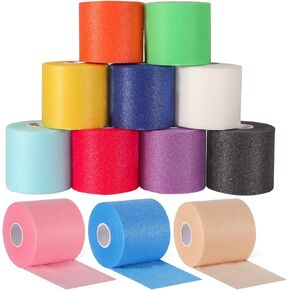 12 Pieces Foam Prewrap Athletic Tape Sports Wraps, Pre Wrap Tape Breathable Sports Tape for Wrists Ankles Knees Elbows Hairs