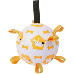 CLGoods-Dog Toys Dog Soccer Ball with Straps, Ball Toy Lagre Soccer Ball with Hand Pump Border Collie Fun Ball Play Set，Dog Birthday Gifts，Dog Toy（6 Inch）