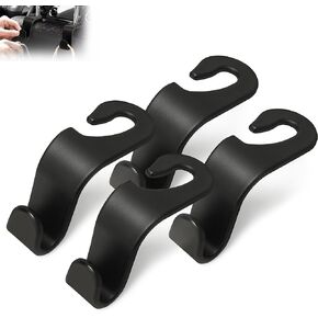 Car Seat Headrest Hook - Auto Seat Hook Hangers Storage Organizer, Universal Vehicle Back Seat Hanger Holder Hook for Purse Coat Handbag Bag Grocery (Pink 4 Pack)