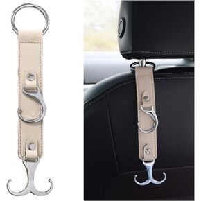 Car Purse Hooks, 3 in 1 Multifunctional Upgraded Car Seat Headrest Hanger Hook, Universal Auto Seat Back Organizers for Hanging Grocery Bag Umbrella Hangbag, Car Accessories (Pink)