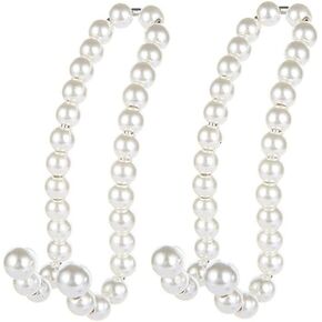 2Pcs Pearl Car Seat Backrest Hook,Car Hangers Organizer,Seat Back Hook Storage Rack for Purses, Bag, Keys Auto Interior Decorations Organizer(Style 1)