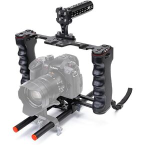 Neotter Camera Video Rig Cage, Filmmaking Kit with Top Handle & Arca Type Base, Fits for All Camera Camcorder and DSLR