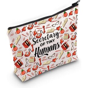 WZMPA Sch Secretary Cosmetic Bag Sch Secretary Appreciation Gift Secretary Of Tiny Humans Zipper Pouch Bag (Secretary Humans)