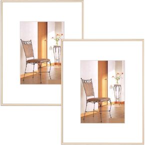 11x14 Picture Frame Set of 2, Brass Metal Photo Frames with HD Glass, Fits 8x10 with Mat or 11x14 without Mat, Wall Hanging and Table Display, 2 Pack in Saudi Arabia