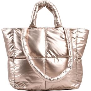 I IHAYNER Puffer Tote Bag for Women Large Quilted Purse Ladies Padding Shoulder Bag Lightweight Puffy Tote Bag and Satchels