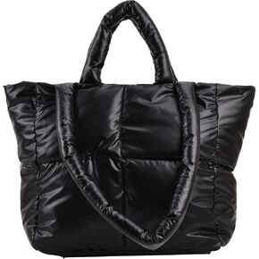 I IHAYNER Puffer Tote Bag for Women Large Quilted Purse Ladies Padding Shoulder Bag Lightweight Puffy Tote Bag and Satchels