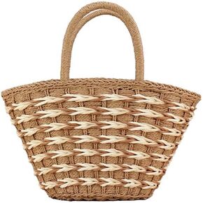 YYW Straw Handbag Clutch Chic Envelop Woven Beach Bag Natural Rattan Straw Bag Summer Straw Clutch for Travel