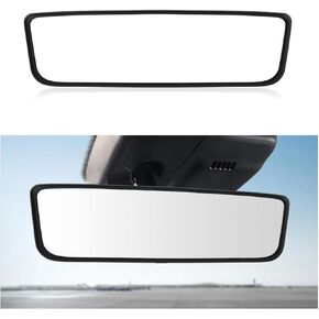 Rear View Mirror Protector Frame, Silicone Automotive Interior Rearview Mirror Cover for Women Girls, Mirror Edge Protective Cover Compatible with Model 3 Y, Car Accessories (Black)