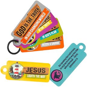 Fun Express Rocky Beach VBS Verse-a-Day Cards on a Ring - 12 Piece, Vacation Bible School 2024