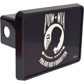 Rogue River Tactical POW MIA Flag Trailer Hitch Cover Plug US Patriotic Military Veteran Flag