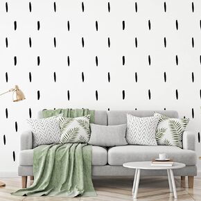 192 Pieces Boho Line Wall Decals Modern Abstract Decor Sticker Removable Peel and Stick Striped Wallpaper Black Stripes Art Wall Vinyl for Kids Urban Minimalist Bedroom Office Nursery Home Decoration