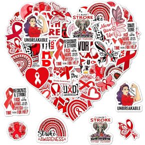 50 Pack Pcs Stroke Awareness Survivor Stickers for Water Bottles Waterproof Vinyl Laptop Luggage Inspirational Quote Sticker Packs Bulk Set Teens Adults Aesthetic Small Decals