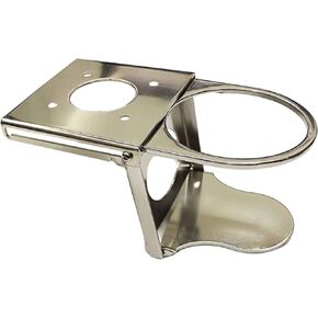 MARINE CITY 304 Grade Stainless Steel Adjustable Arms Folding Drink Cup Holder (3.26 x 3.39 Inches) for Deck Chairs – Tables – Marines – Boats – Ships – Yachts (Pack of 1)