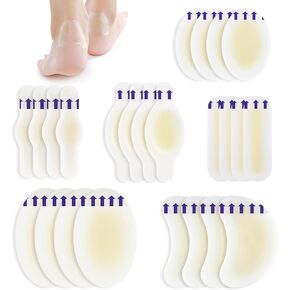 Blister Pads Bandages Blister Prevention Gel Pads Blister Cushions for Fingers Toes Feet and Heels (24 Pieces)