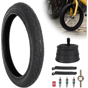 إطار دراجة 14 بوصة، إطار 14x1.75/47-254 وأنبوب داخلي 14x1.75/2.125 مع صمام شريدر 32 مم للأطفال دراجة BMX قابلة للطي