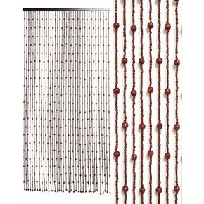 38 Strands Beaded Curtain Bamboo Curtain for Doorways Multi-Scenario Application Purely Handmade Beaded Curtain as Insect Screen for Bedroom or Balcony 35.4" x 78.7", Beige