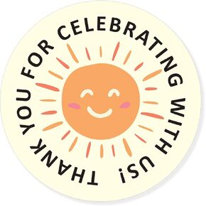 2.4 Inch Cutie Boho Sun Thank You for Celebrating with Us Sticker,Boho Sun Baby Shower Thank You Stickers,Boho Baby Shower Theme Supplies Favors Labels Decorations for Kids(80 PCS)