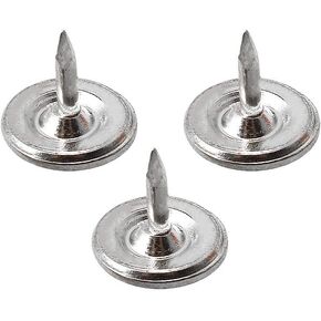 Yibuy 100 x Silver 8mm Round Flat Head Furniture Upholstery Thumb Tacks