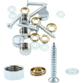10mm Mirror Screws Decorative Caps, 10 Pcs Stainless Steel Cover Nails Decorative Mirror Nails Screw Caps Fasteners Hardware for Bathroom Mirrors Glass Furniture(Silver)