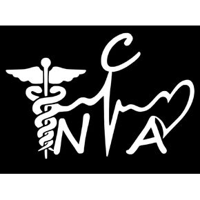 Certified Nursing Assistant - CNA Lifeline Heart Decal Vinyl Sticker Graphics for Cars Trucks SUV Vans Walls Windows Laptop|White|7.5 X 4.75 inch|URI386