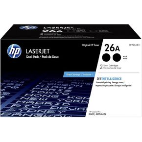 HP Original 26A Black Toner Cartridges (2-Pack) | Works Laserjet Pro M402 Series, Laserjet Pro MFP M426 Series | CF226AD1, 14.25 x 8.03 x 7.8