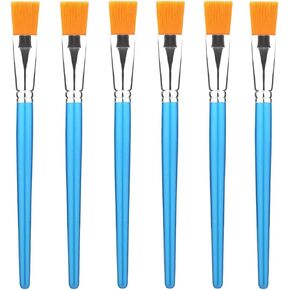 6PCS Paint Brushes 3/4 Inch for Acrylic Painting, Flat Artist Large Lightweight Craft Painting Brush Bulk with Wooden Handle for Kid Adult Acrylic, Watercolor, Oil, Crafts, Face Body Art