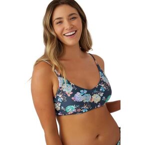 Womens Swim Stella Floral Middles Bralette Bikini Top, Slate