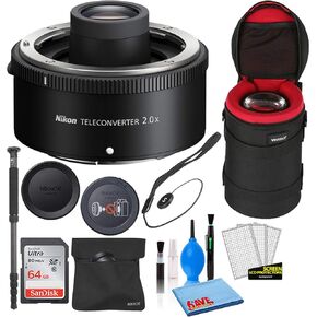 Nikon Z Teleconverter TC-2x for Z 70-200mm Lens (20099) with 64GB Ultra SDHC Memory Card + Padded Lens Case + 70-Inch Pro Monopod + Cap Keeper + Lens Cleaning Kit (Renewed)